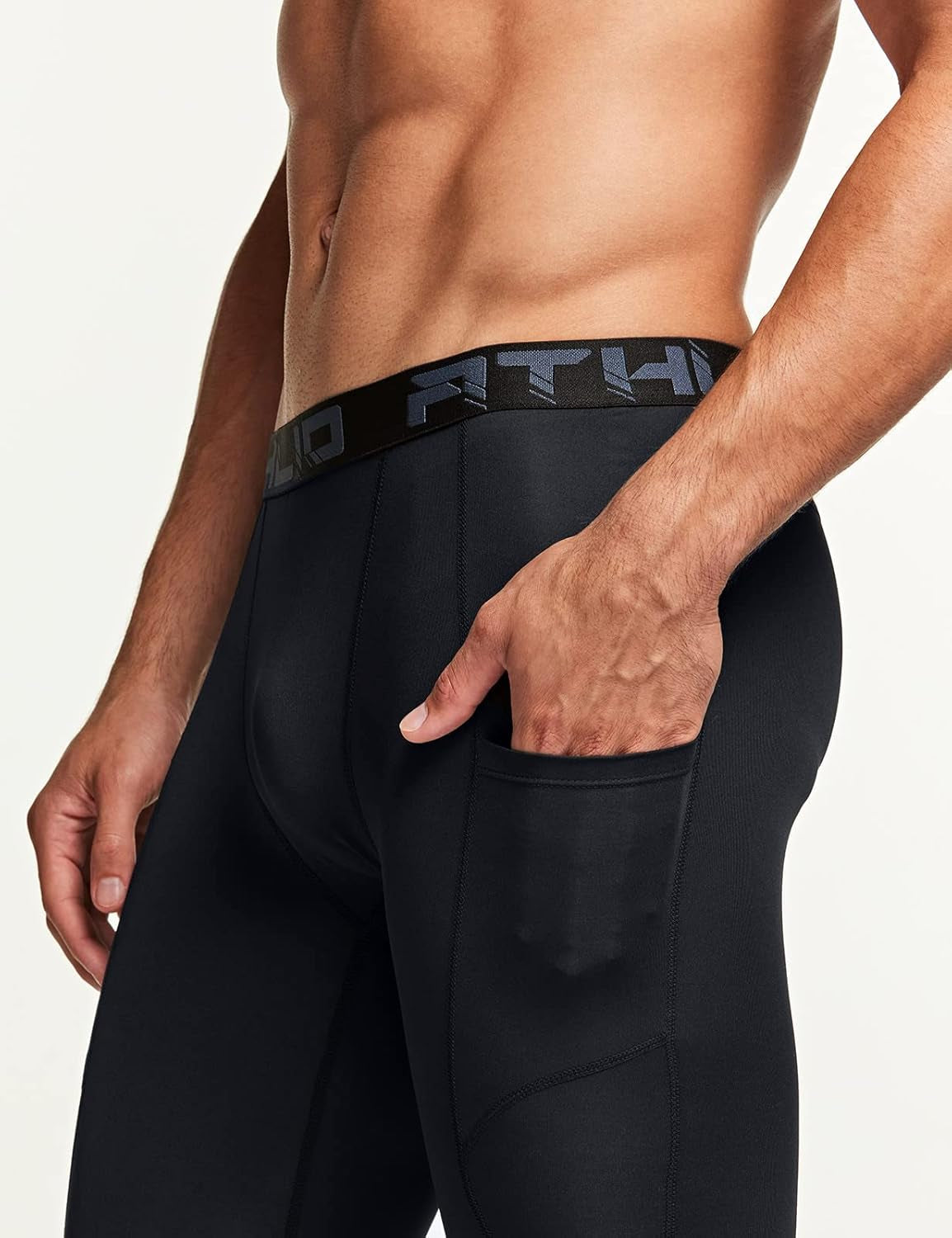 Men'S Compression Pants Running Tights Workout Leggings, Cool Dry Technical Sports Baselayer