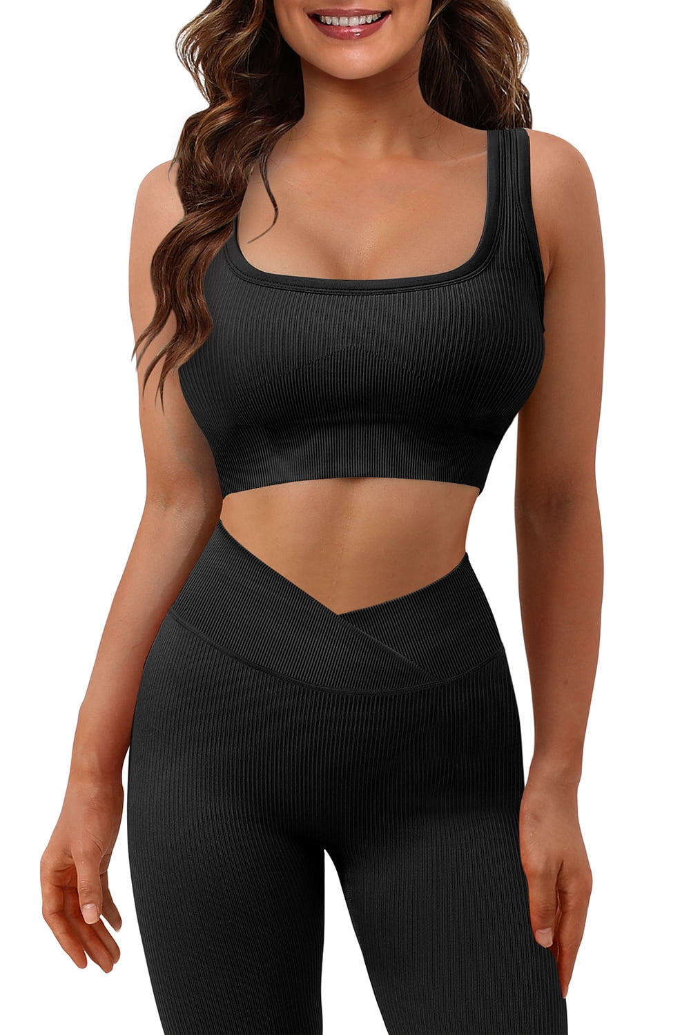 Women Workout Sets Yoga Outfits Seamless Sports Bra and High Waist Leggings Gym Clothes Tracksuit